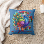 Kerst pauw in Santa Hat het leveren van Cheer Kussen (Deken)