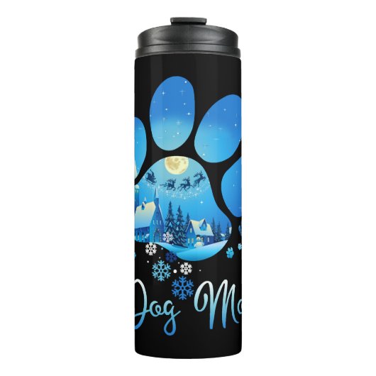Kerst Paw Dog Mam Thermosbeker (Voorkant)