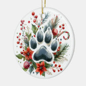 Kerst Paw Print Keramisch Ornament (Links)