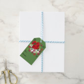 Kerst Paw Prints met Santa Hat Cadeaulabel (Met Touw)