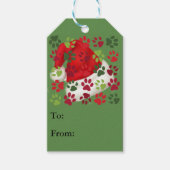 Kerst Paw Prints met Santa Hat Cadeaulabel (Voorkant)