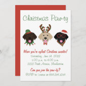 Kerst Pawty Labrador Retriever Honden Kaart (Voorkant / Achterkant)