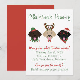 Kerst Pawty Labrador Retriever Honden Kaart