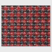 Kerst PEACE tekst op geruite sneeuwvlokken Cadeaupapier (Vlak)