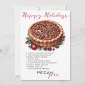 Kerst Pecan Pie Recept   Feestdagenkaart (Voorkant)