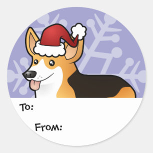 Kerst Pembroke Welsh Corgi Gift Labels