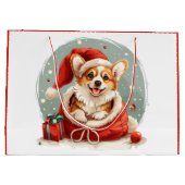 Kerst Pembroke Welsh Corgi Puppy Groot Cadeauzakje (Achterkant)