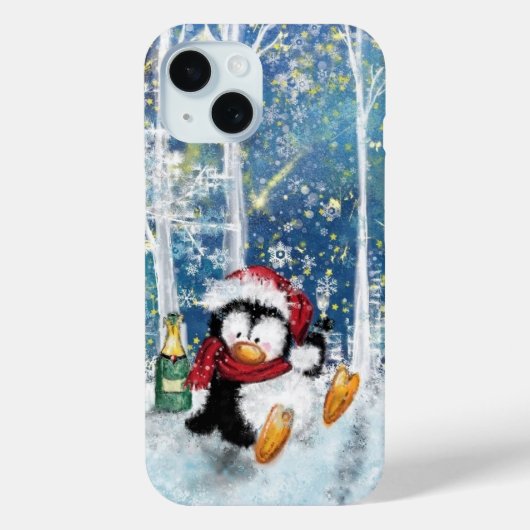Kerst Penguin iPhone Case (Achterkant)