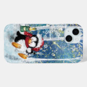 Kerst Penguin iPhone Case (Achterkant (horizontaal))