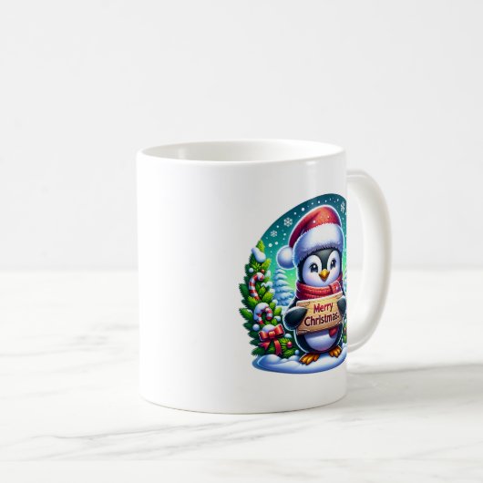 Kerst Penguin Koffiemok (Voorkant rechts)