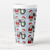 Kerst Penguins Vakantie Latte Mok (Voorkant)
