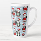 Kerst Penguins Vakantie Latte Mok (Rechts)