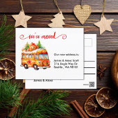 Kerst peperkoek bus We hebben verhuisd Feestdagenkaart