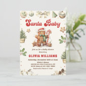 Kerst peperkoek Cookie Santa Baby shower Kaart (Staand voorkant)