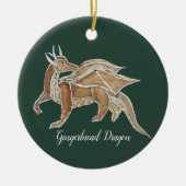 Kerst peperkoek Dragon. Keramisch Ornament (Voorkant)