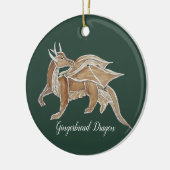 Kerst peperkoek Dragon. Keramisch Ornament (Links)