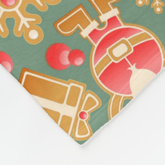 Kerst peperkoek fleece deken (Hoek)