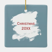 Kerst peperkoek huis met een sneeuwpop keramisch ornament (Achterkant)