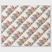 Kerst peperkoek huizen cadeaupapier (Vlak)