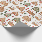 Kerst peperkoek huizen inpakpapier (Hoek)