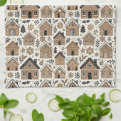 Kerst peperkoek huizen theedoek (Gevouwen)