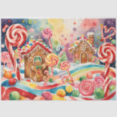 Kerst peperkoek huizen tissue papier (Voorkant)