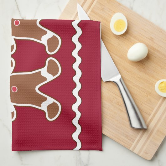 Kerst peperkoek jongens keukenhanddoek (Quarter Fold)