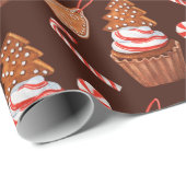 Kerst peperkoek koekje cupcake cadeaupapier (Rol Hoek)