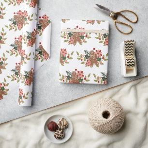 Kerst peperkoek koekje feestelijk patroon cadeaupapier