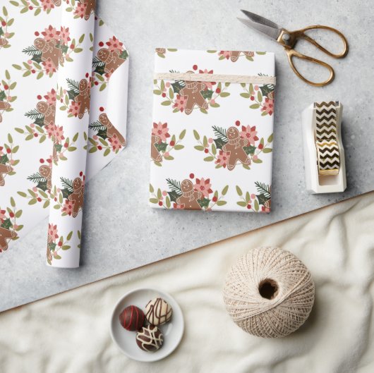 Kerst peperkoek koekje feestelijk patroon cadeaupapier (Crafts)