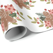 Kerst peperkoek koekje feestelijk patroon cadeaupapier (Rol Hoek)