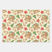 Kerst peperkoek koekjes en brieven inpakpapier vel (Voorkant 2)