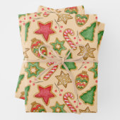 Kerst peperkoek koekjes en Ornamenten Inpakpapier Vel (In situ)
