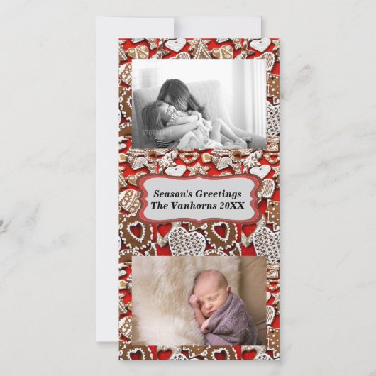 Kerst peperkoek koekjes fotokaart feestdagenkaart (Voorkant)