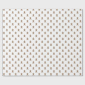 Kerst peperkoek koekjes patroon goud wit cadeaupapier (Vlak)