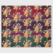 Kerst peperkoek koekjes Plaid vakantie pastel Cadeaupapier (Vlak)