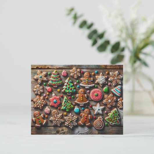 Kerst peperkoek koekjes, Postcrossing Briefkaart (Staand voorkant)