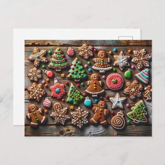Kerst peperkoek koekjes, Postcrossing Briefkaart (Voorkant / Achterkant)
