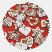 Kerst peperkoek koekjes Ronde Sticker (Voorkant)
