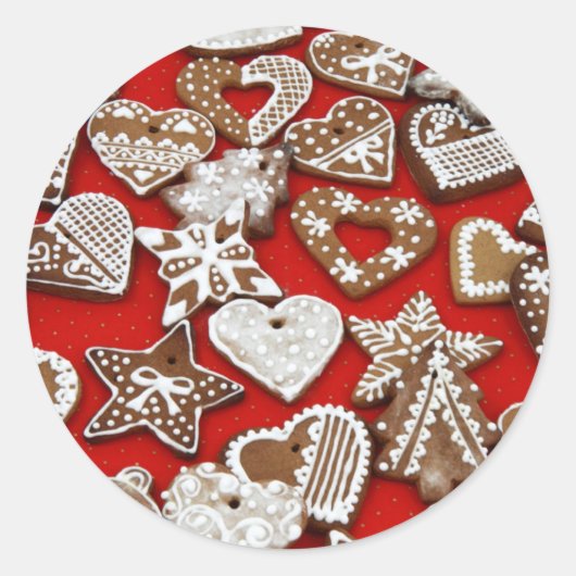 Kerst peperkoek koekjes Ronde Sticker (Voorkant)