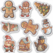 Kerst peperkoek koekjes sticker (Voorkant)