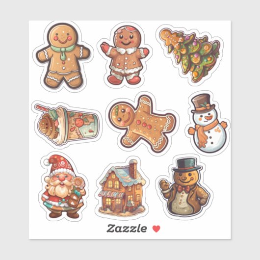 Kerst peperkoek koekjes sticker (Vel)