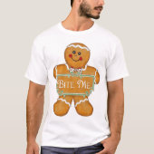 Kerst peperkoek man - bijt me t-shirt (Voorkant)