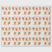 Kerst peperkoek mannen met snoepstokken cadeaupapier (Vlak)