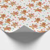 Kerst peperkoek mannen met snoepstokken cadeaupapier (Hoek)