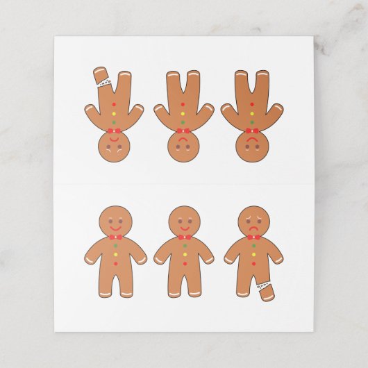 Kerst peperkoek mannen plaatskaartje (Buitenkant ongevouwen)