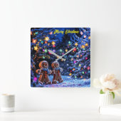 Kerst peperkoek mannen sneeuw magie vierkante klok (Huis)