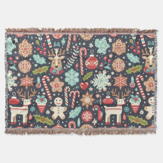 Kerst peperkoek naadloos patroon deken (Voorkant)