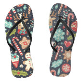 Kerst peperkoek naadloos patroon teenslippers (Voetbed)