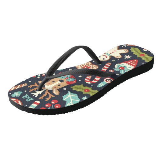 Kerst peperkoek naadloos patroon teenslippers (Schuin)